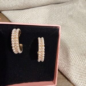 Elegant Pearl Hoop Earrings